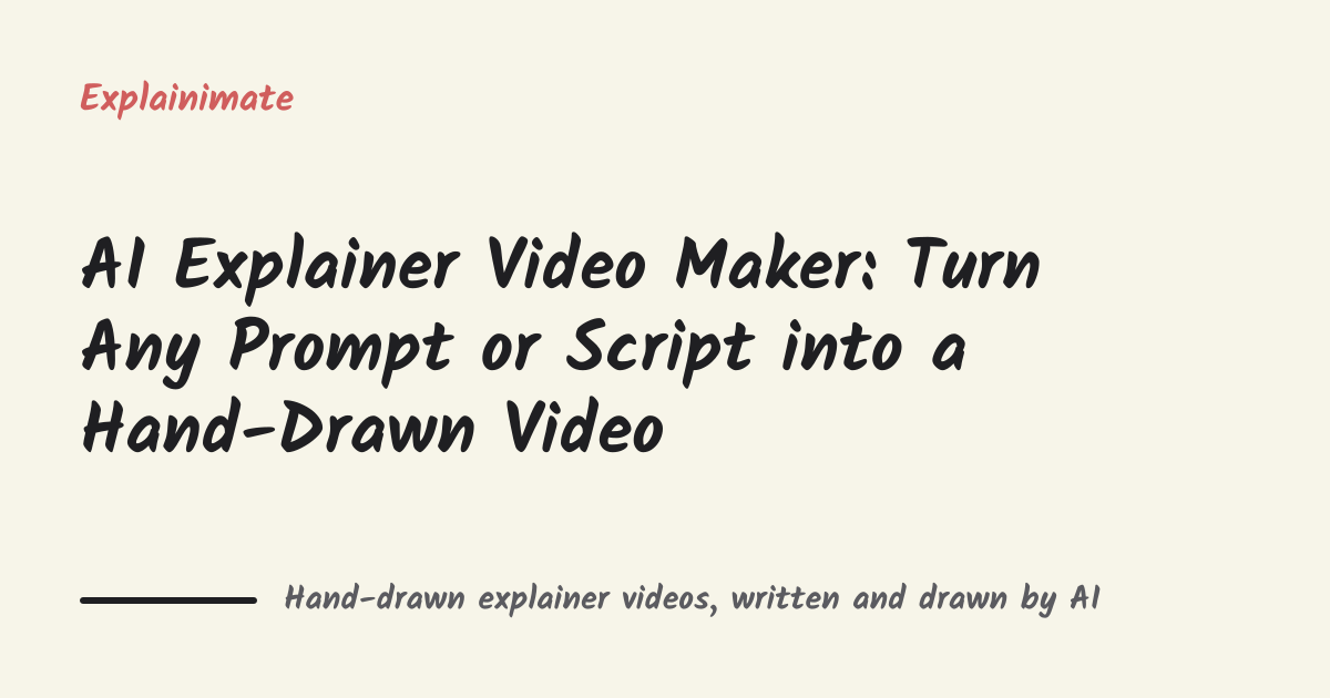 AI Explainer Video Maker — Free, Hand-Drawn | Explainimate